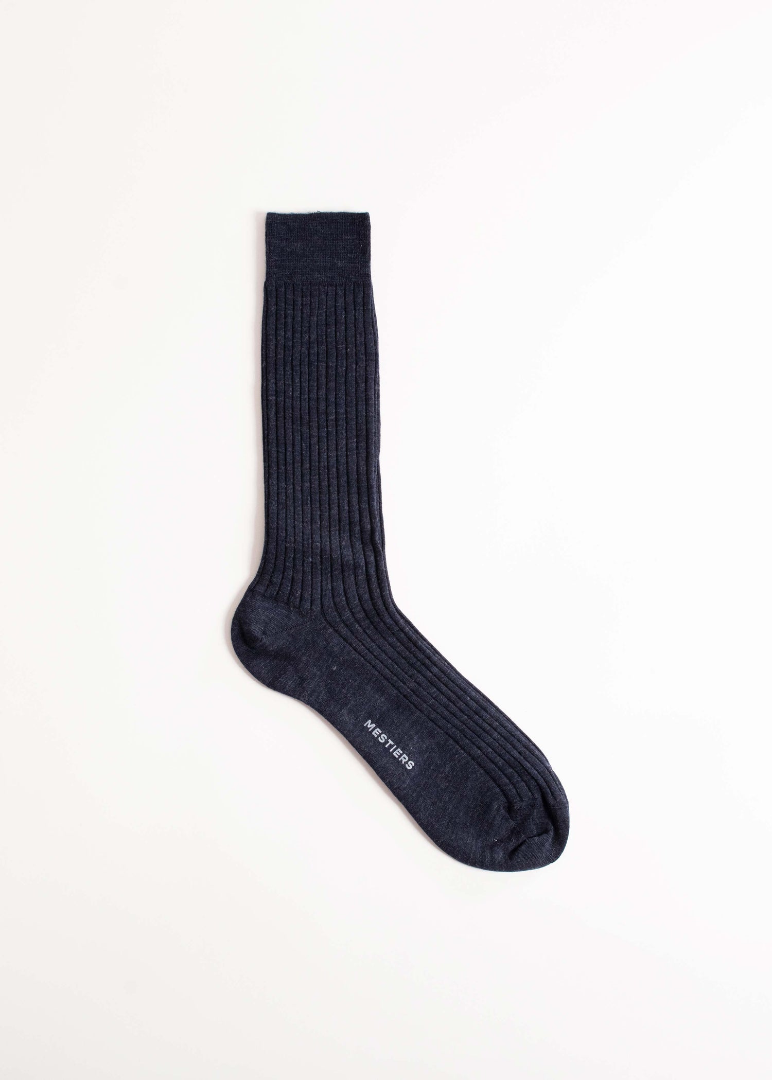 Chaussettes fines à côtes 80% laine 20% nylon, confectionnées en Italie