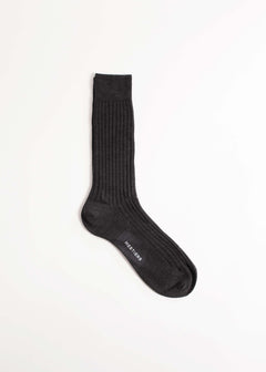Chaussettes fines à côtes 80% laine 20% nylon, confectionnées en Italie