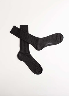 Chaussettes fines à côtes 80% laine 20% nylon, confectionnées en Italie