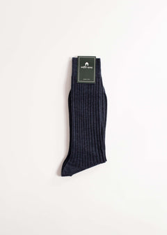 Chaussettes fines à côtes 80% laine 20% nylon, confectionnées en Italie
