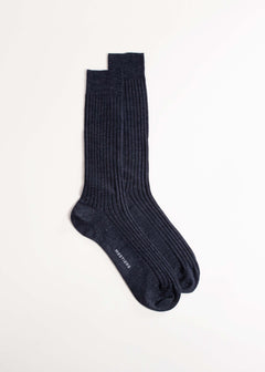 Chaussettes fines à côtes 80% laine 20% nylon, confectionnées en Italie