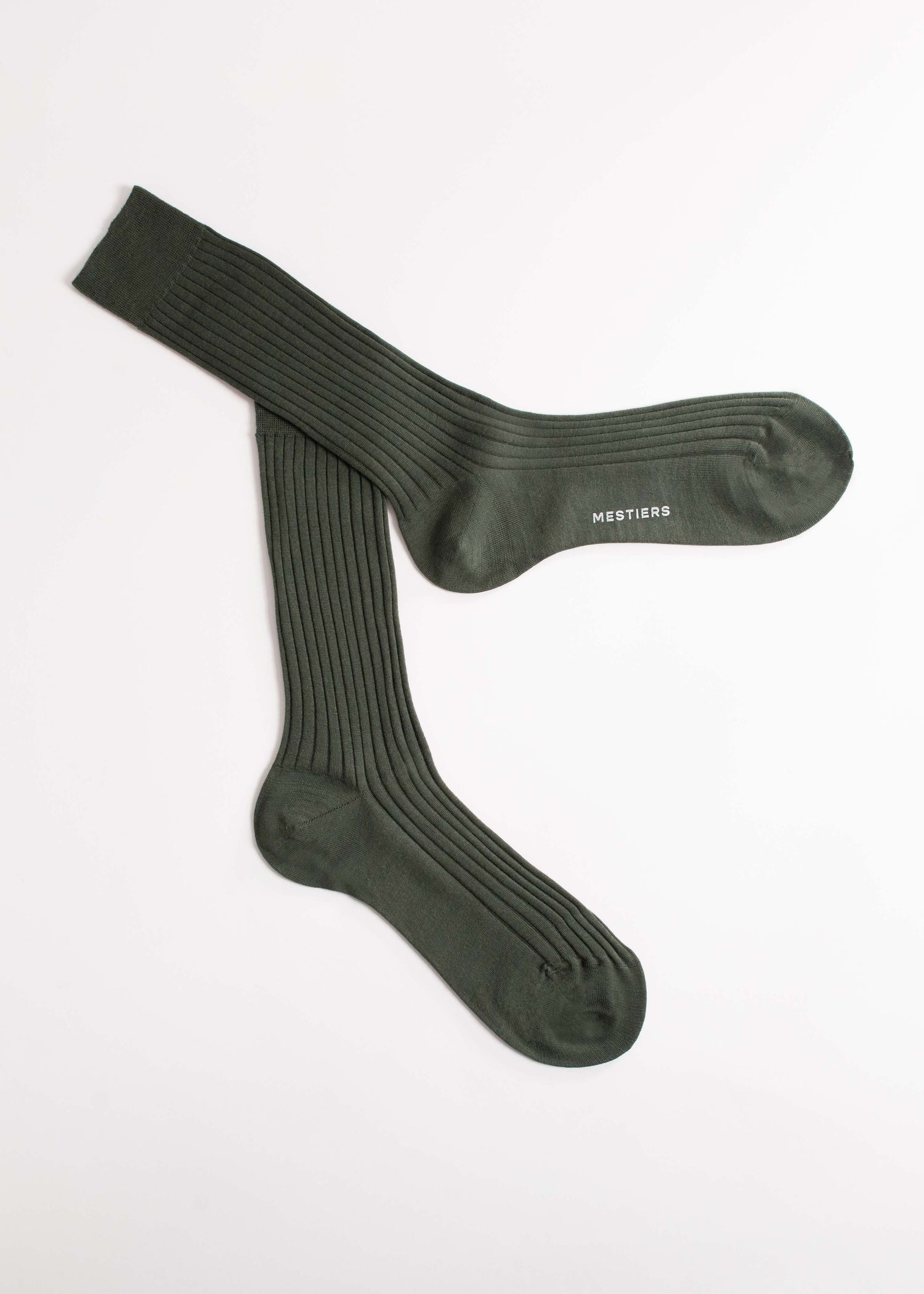 Chaussettes en fine laine - Vert kaki