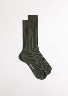 Chaussettes fines à côtes 80% laine 20% nylon confectionnées en Italie
