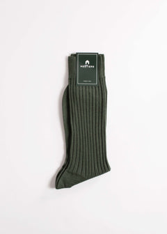 Chaussettes fines à côtes 80% laine 20% nylon confectionnée en Italie