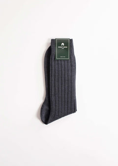 Chaussettes fines à côtes 90% laine 10% nylon, confectionnées en Italie