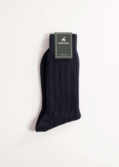 Chaussettes à côtes 100% coton Pima confectionnées en Italie