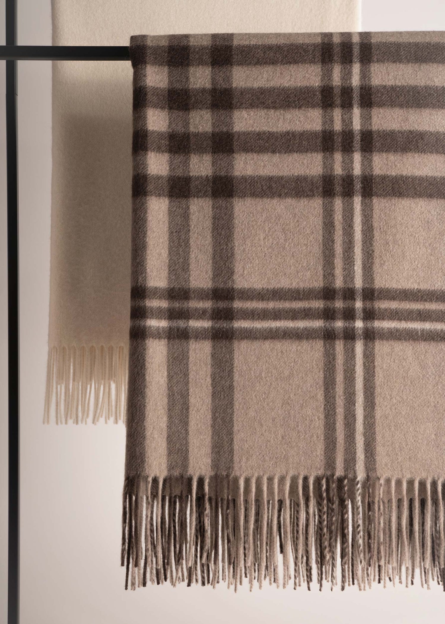 Plaid en cachemire - Tartan beige