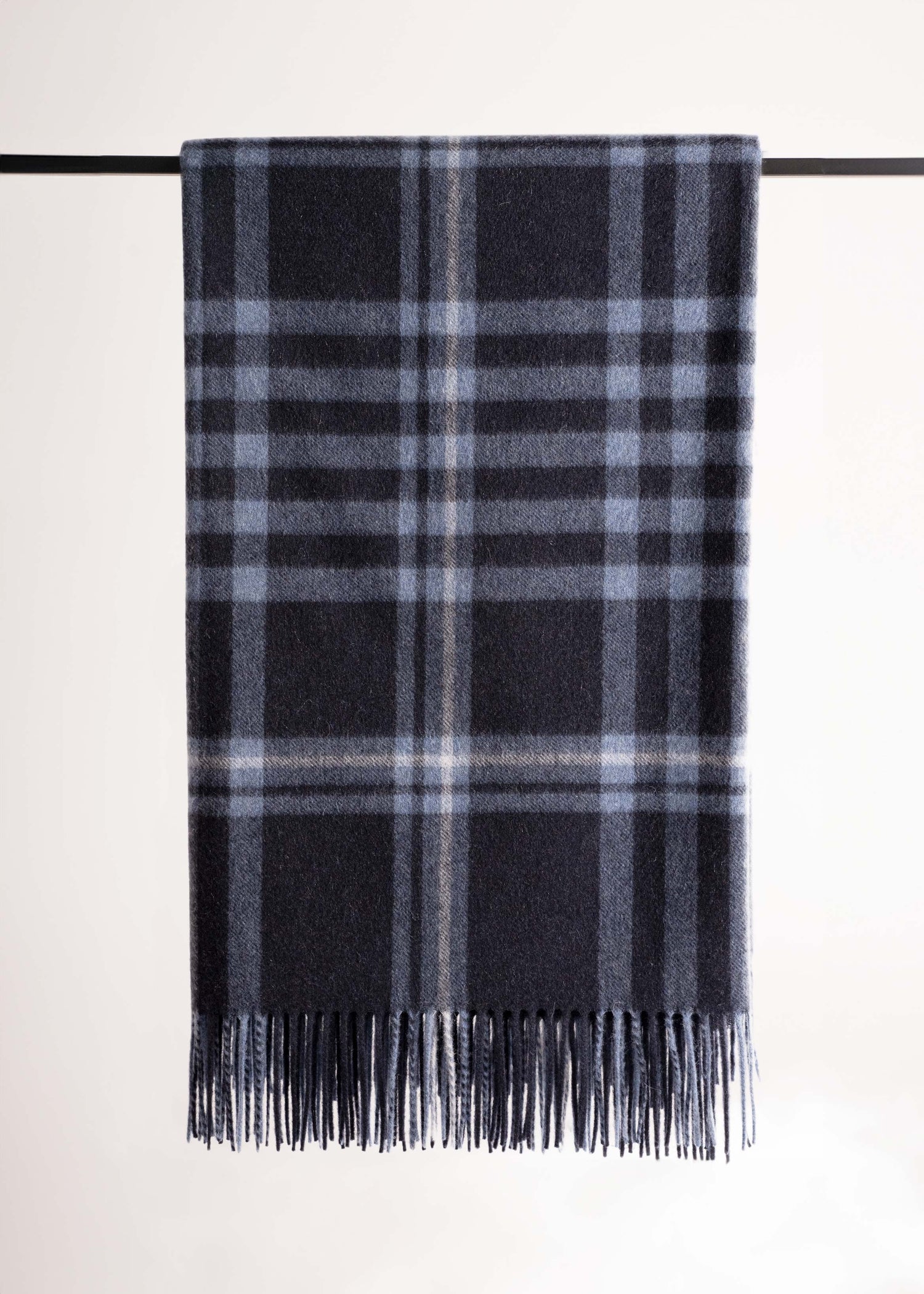 Plaid en cachemire - Tartan bleu