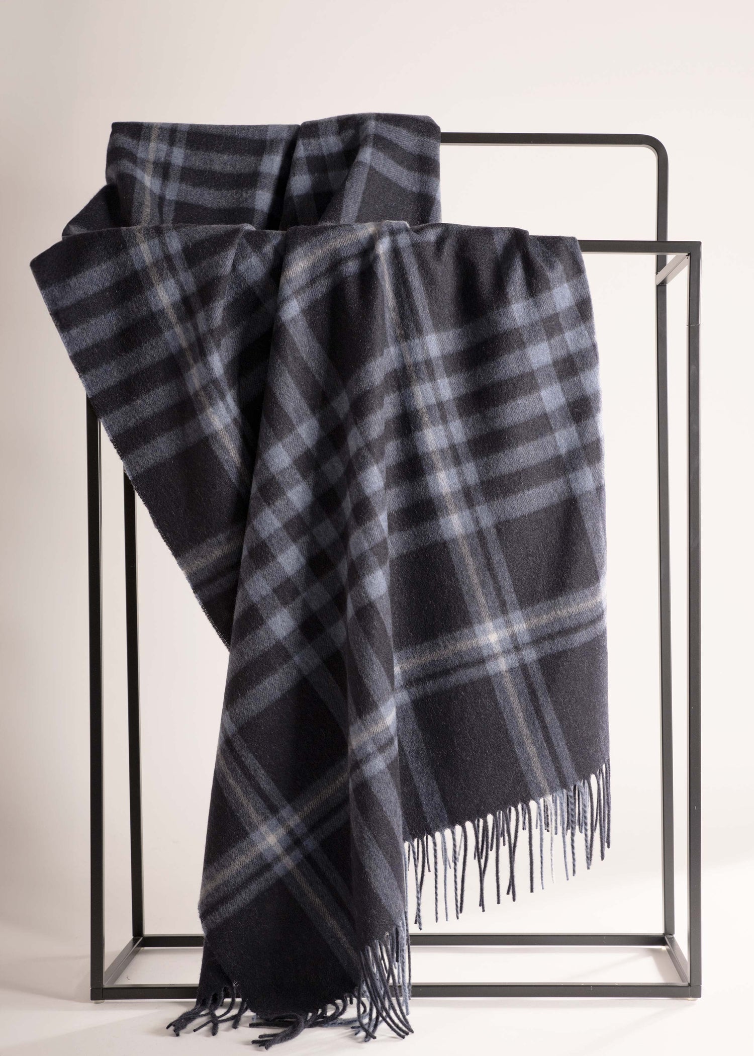 Plaid en cachemire - Tartan bleu