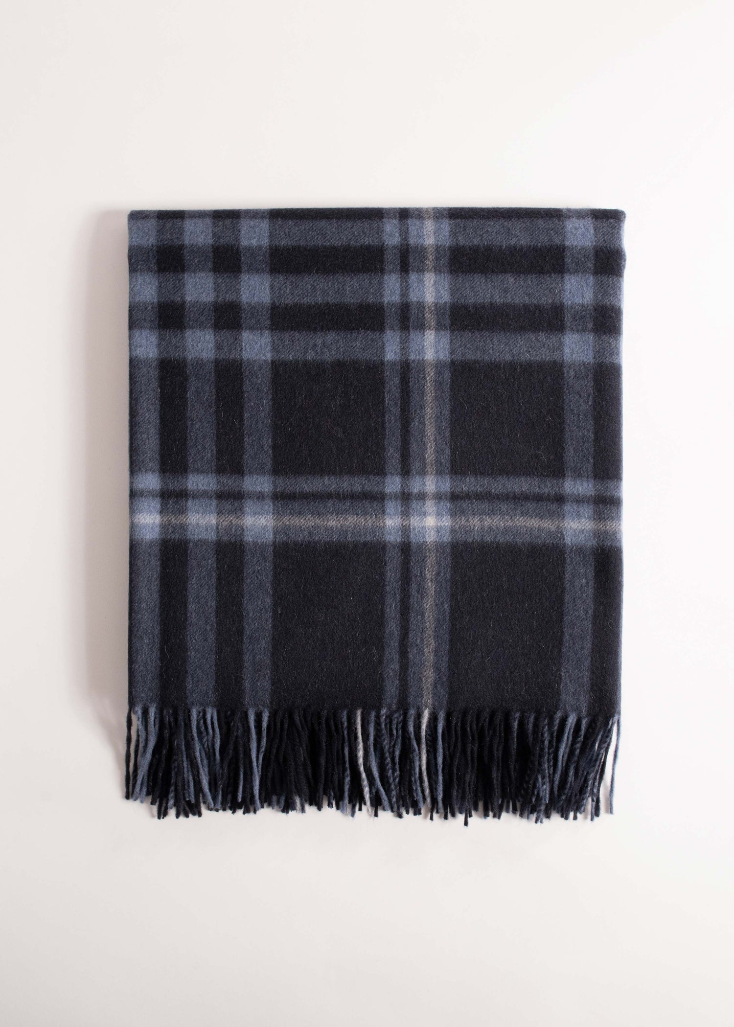 Plaid en cachemire - Tartan bleu