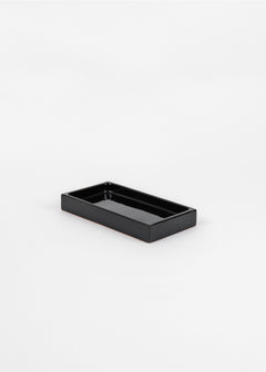 Plateau en céramique noir, terracotta, fait à la main - set à café, vide poche, assiette de service.