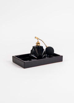 Plateau en céramique noir, terracotta, fait à la main - set à café, vide poche, assiette de service.